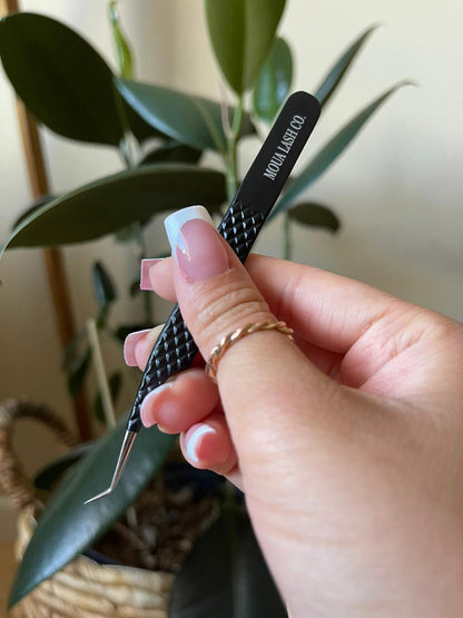 Alona Tweezers - 45 Degree - Diamond Pattern - Discontinued, Final Sale