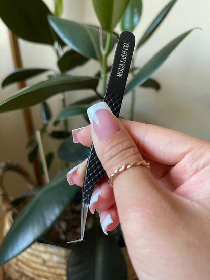 Alona Tweezers - 90 Degree - Diamond Pattern - Discontinued, Final Sale